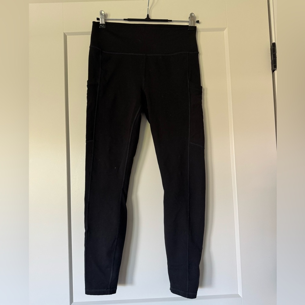 Fabletics PowerHold Black Leggings Pockets Size L